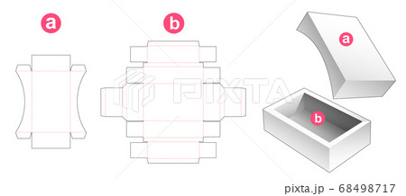 Packaging box die cut template 68498717