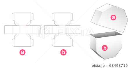 Packaging box die cut template 68498719