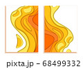 Book covers. Waves from orange yellow 3d paper. Design layout in autumn colors for presentations of banners, flyers, posters and invitations. illustration 68499332