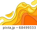 Set of abstract waves from orange yellow 3d paper. Design layout in autumn colors for presentations banners, flyers, posters and invitations. illustration 68499333