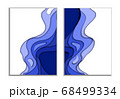 Two covers. Waves from blue 3d paper. Design layout for presentations banners, flyers, posters and invitations. illustration 68499334