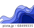Set of abstract waves from blue 3d paper. Design layout for presentations banners, flyers, posters and invitations. illustration 68499335