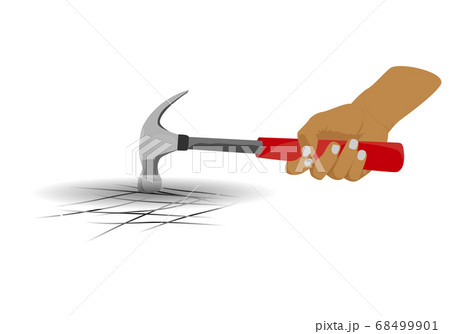 hand with hammer vector design 68499901