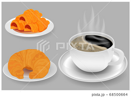 cup of coffee and croissant vector design 68500664