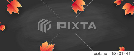 Back to school - school board with autumn leaves. Template for banner.Vector illustration. 68501241