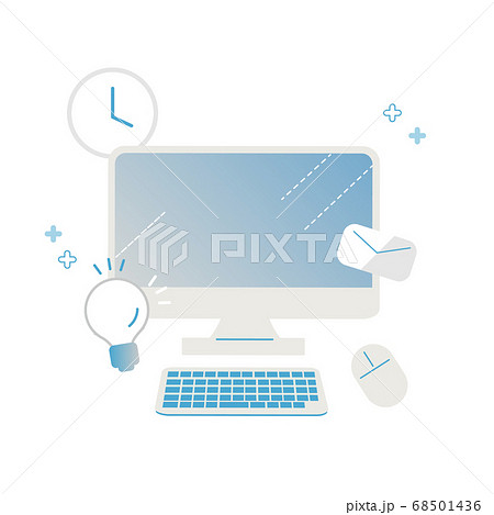 デスクトップパソコンのベクター素材 68501436