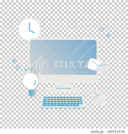 デスクトップパソコンのベクター素材 68501436
