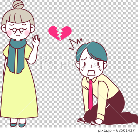 振られる男性と振る女性 68501437