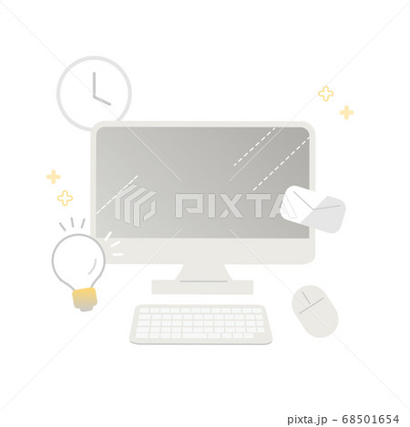 デスクトップパソコンのベクター素材 68501654