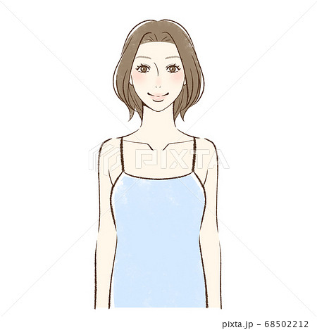 笑顔で正面向きの女性 68502212