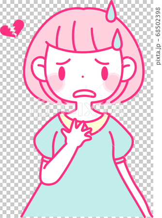 幻滅した顔の女性 68502398