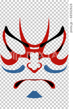 歌舞伎の隈取 景清のイラスト素材