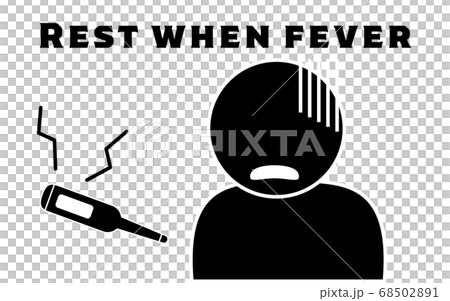 Icon illustration of a person who has a fever and is sick Icon illustration of a person who has a fever and is sick 68502891