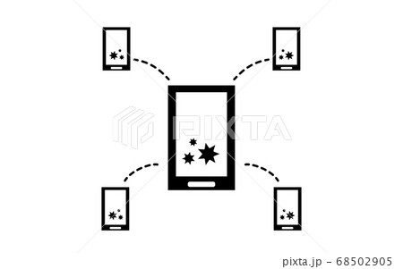 接触確認アプリの使用を勧めるアイコンイラスト 接触確認アプリの使用を勧めるアイコンイラスト 68502905