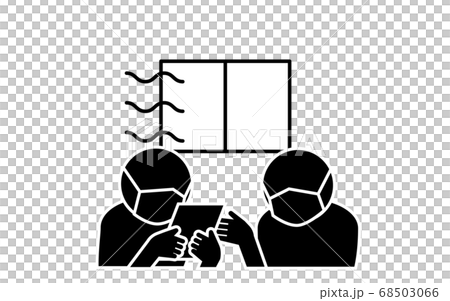 建議面對時戴口罩和通風的圖標 68503066