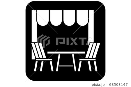 外食時に外席を使うように勧めるアイコン 68503147