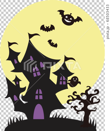 Halloween fall ghost mansion silhouette illustration material Halloween fall ghost mansion silhouette illustration material 68503433