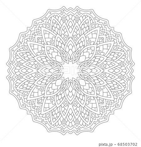 Line art for coloring book with round pattern Line art for coloring book with round pattern 68503702