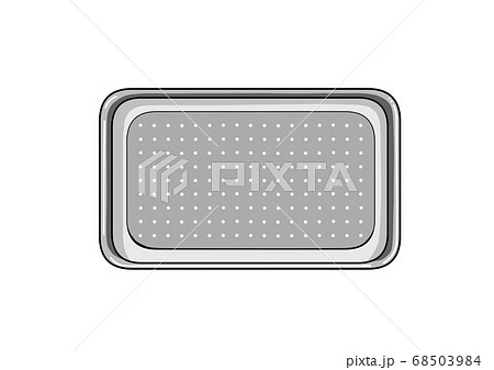 銀色のトレイのイラスト素材