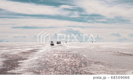 Vehicle tours for salt flats in Salar de Uyuni desert in Bolivia 68509066