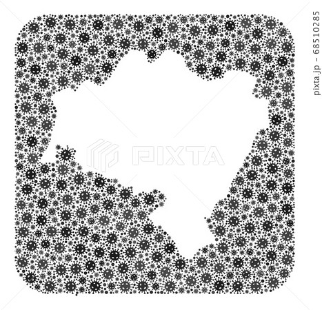 Map of Lower Silesia Province - Covid Mosaic with Stencil 68510285