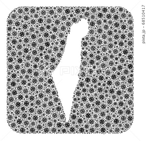 Map of Israel - Covid Mosaic with Empty Space Map of Israel - Covid Mosaic with Empty Space 68510417