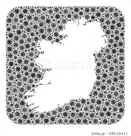 Map of Ireland Island - SARS Virus Mosaic with Empty Space 68510421
