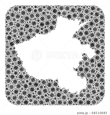 Map of Henan Province - Flu Virus Mosaic with Empty Space 68510685