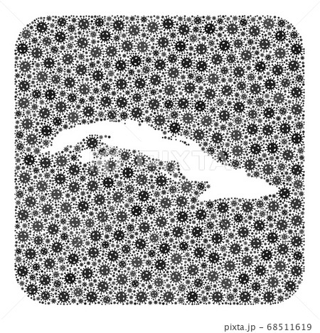 Map of Cuba - Coronavirus Collage with Stencil 68511619