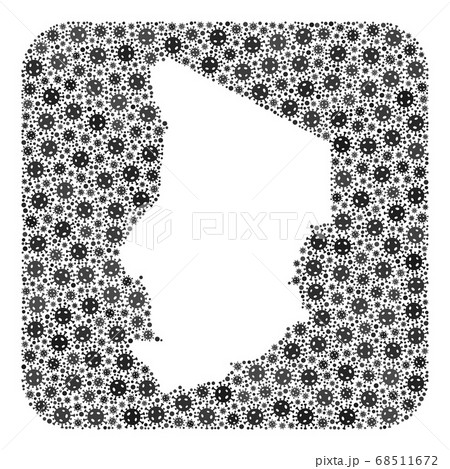 Map of Chad - Covid Collage with Empty Space 68511672