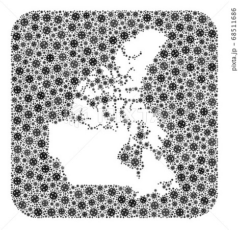 Map of Canada - SARS Virus Collage with Subtracted Space Map of Canada - SARS Virus Collage with Subtracted Space 68511686
