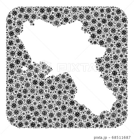 Map of Campania Region - Covid Collage with Subtracted Space 68511687