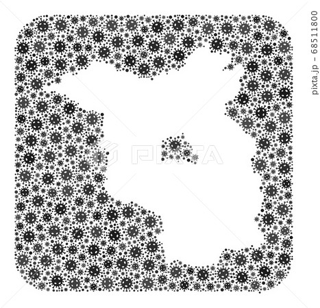 Map of Brandenburg State - Pandemic Virus Collage with Stencil Map of Brandenburg State - Pandemic Virus Collage with Stencil 68511800