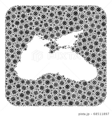 Map of Black Sea - Flu Virus Mosaic with Subtracted Space Map of Black Sea - Flu Virus Mosaic with Subtracted Space 68511897