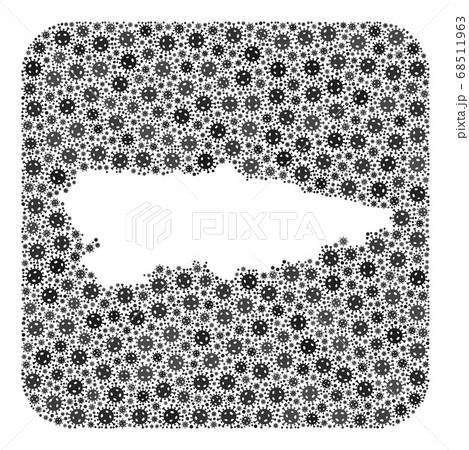 Map of Asturias Province - Pandemic Virus Collage with Stencil 68511963