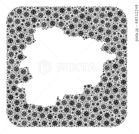 Map of Andorra - Coronavirus Mosaic with Hole 68512248
