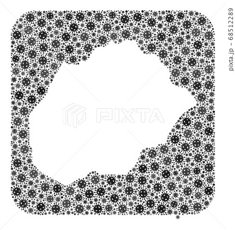 Map of Alegranza Island - Flu Virus Collage with Hole 68512289