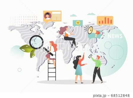 World news, vector flat style design illustration 68512848