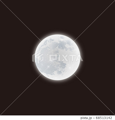 月 満月 黒背景のイラスト素材