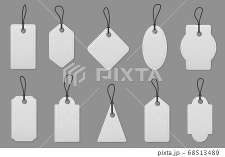 Price label tag cards. Realistic white shopping...-插圖素材[68513489