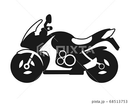 オートバイクのシルエットアイコンのイラスト素材