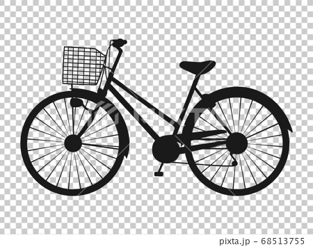 自転車のシルエットアイコンのイラスト素材