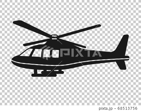 ヘリコプターのシルエットアイコンのイラスト素材