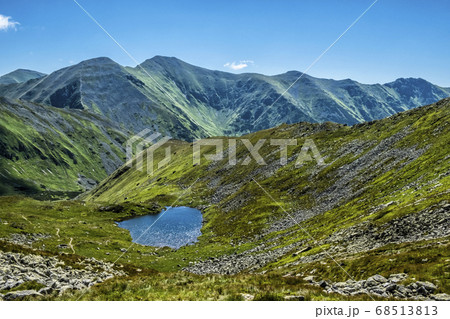 Mountain lake from Volovec peak, Western Tatras, 68513813