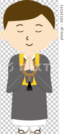 Monk gassho hair meditation smile Monk gassho hair meditation smile 68516541