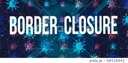 Border Closure Theme with dark connected viruses 68516942