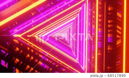 Mirrored Glowing Shining Bright Lights 4k uhd 3d illustration background 68517890