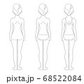 後姿イラスト 68522084