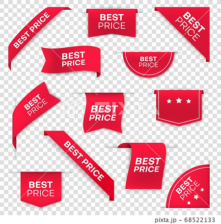Best price red vector banners, corners sale tags 68522133