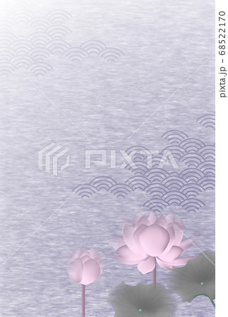 蓮 喪中 はがき 背景 蓮 喪中 はがき 背景 68522170